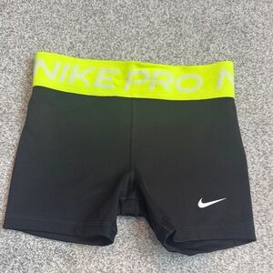 Nike Black Shorts with Neon Green Waistband